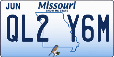 MO license plate QL2Y6M