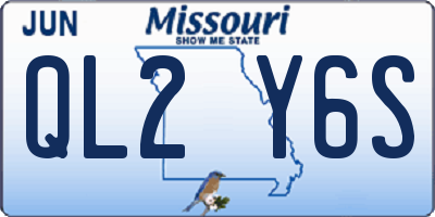 MO license plate QL2Y6S
