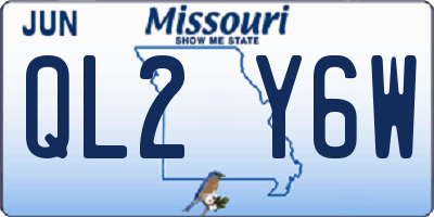 MO license plate QL2Y6W
