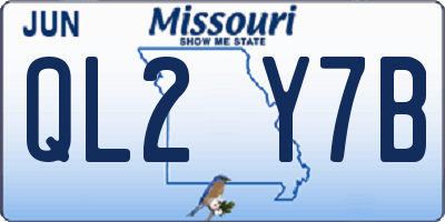 MO license plate QL2Y7B