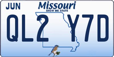 MO license plate QL2Y7D