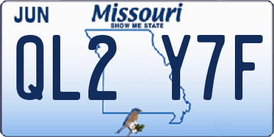MO license plate QL2Y7F