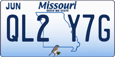 MO license plate QL2Y7G