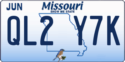 MO license plate QL2Y7K