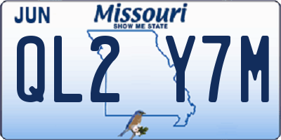 MO license plate QL2Y7M