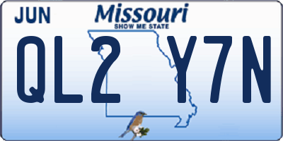 MO license plate QL2Y7N