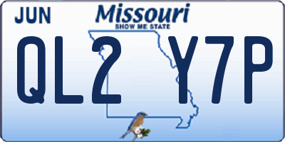 MO license plate QL2Y7P