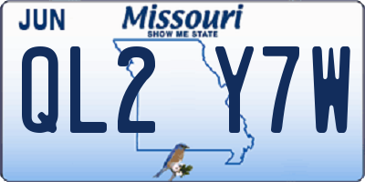 MO license plate QL2Y7W