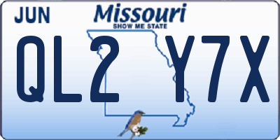 MO license plate QL2Y7X