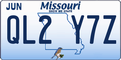 MO license plate QL2Y7Z