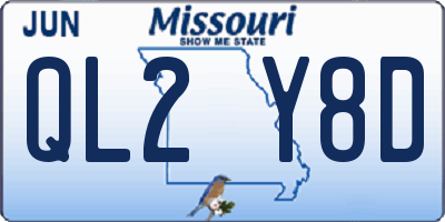 MO license plate QL2Y8D