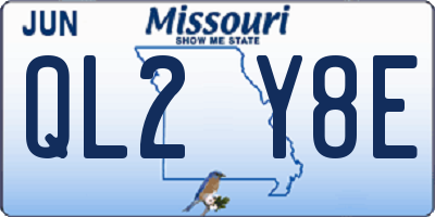 MO license plate QL2Y8E