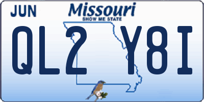 MO license plate QL2Y8I