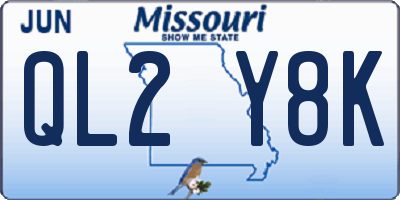 MO license plate QL2Y8K