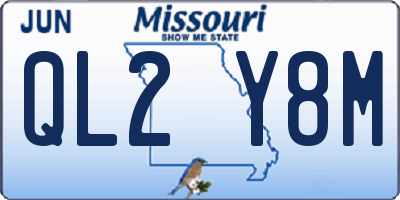 MO license plate QL2Y8M
