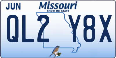 MO license plate QL2Y8X