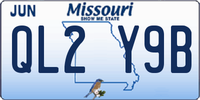 MO license plate QL2Y9B