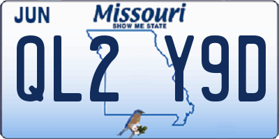 MO license plate QL2Y9D