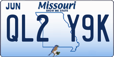 MO license plate QL2Y9K