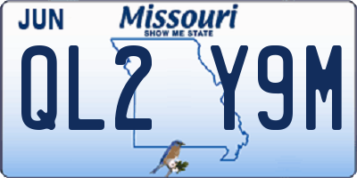 MO license plate QL2Y9M