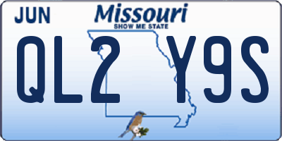 MO license plate QL2Y9S