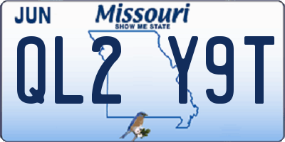 MO license plate QL2Y9T