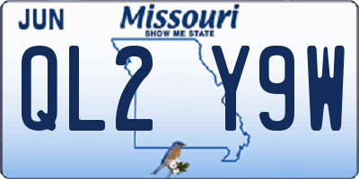 MO license plate QL2Y9W