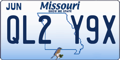 MO license plate QL2Y9X
