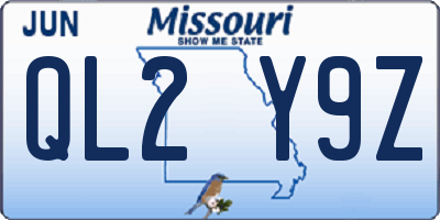 MO license plate QL2Y9Z
