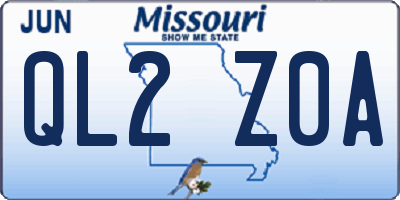 MO license plate QL2Z0A