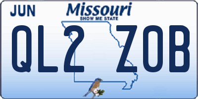 MO license plate QL2Z0B
