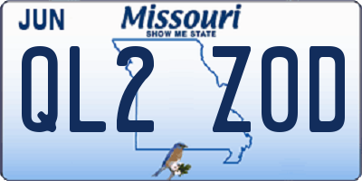 MO license plate QL2Z0D