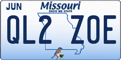 MO license plate QL2Z0E