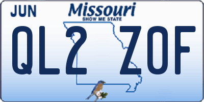 MO license plate QL2Z0F