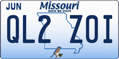 MO license plate QL2Z0I