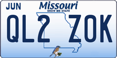 MO license plate QL2Z0K
