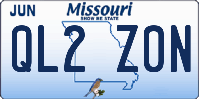 MO license plate QL2Z0N