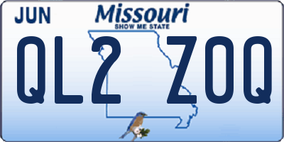 MO license plate QL2Z0Q