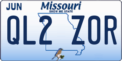 MO license plate QL2Z0R