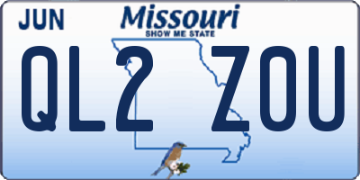 MO license plate QL2Z0U