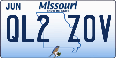 MO license plate QL2Z0V