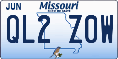 MO license plate QL2Z0W