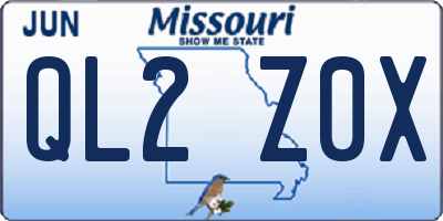 MO license plate QL2Z0X