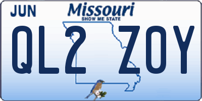 MO license plate QL2Z0Y