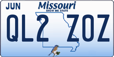 MO license plate QL2Z0Z