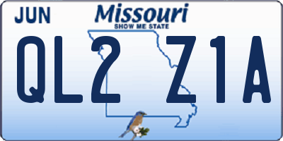 MO license plate QL2Z1A