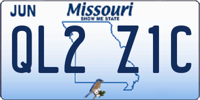 MO license plate QL2Z1C