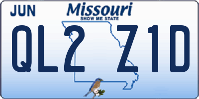 MO license plate QL2Z1D