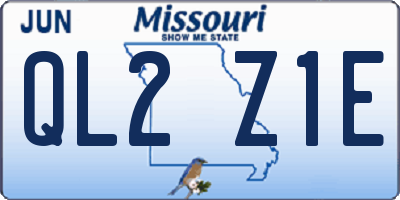 MO license plate QL2Z1E