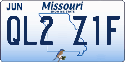 MO license plate QL2Z1F
